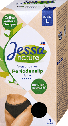 Periodenunterwäsche Slip Spitze schwarz Gr. L nature, 1 St Jessa