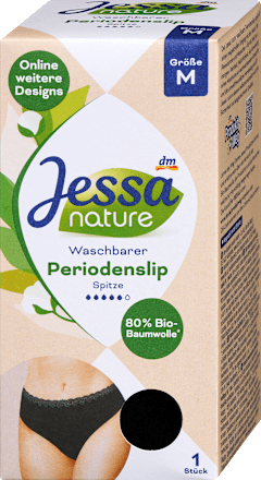 Periodenunterwäsche Slip Spitze schwarz Gr. M nature, 1 St Jessa