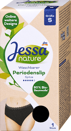 Periodenunterwäsche Slip Spitze schwarz Gr. S nature, 1 St Jessa