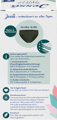 Periodenunterwäsche Slip Spitze schwarz Gr. S, 1 St