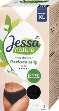 Periodenunterwäsche Slip Spitze schwarz Gr. XL nature, 1 St Jessa