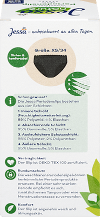 Periodenunterwäsche Slip Spitze schwarz Gr. XS, 1 St