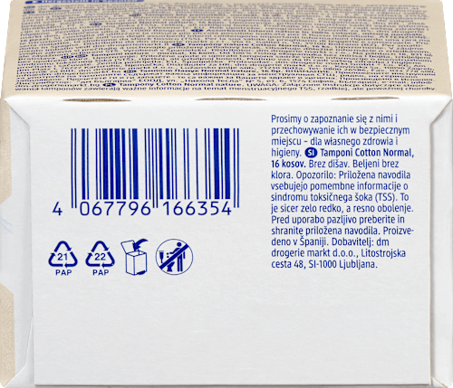 Tampons Cotton Normal nature, 16 St Jessa