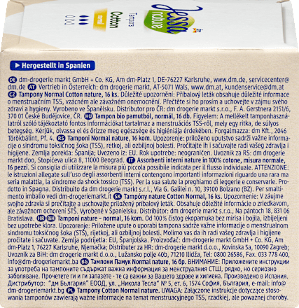 Tampons Cotton Normal nature, 16 St Jessa
