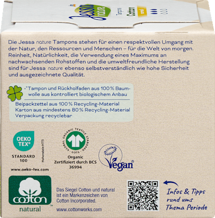 Tampons Cotton Normal nature, 16 St Jessa