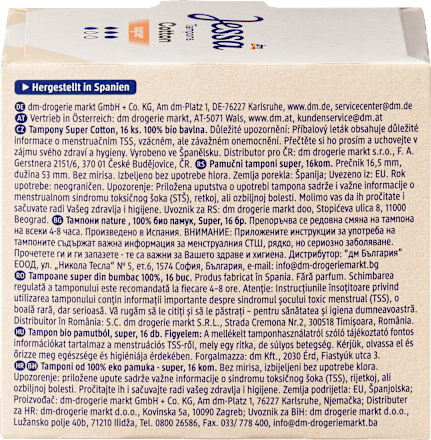 Tampons Cotton Super, 16 St