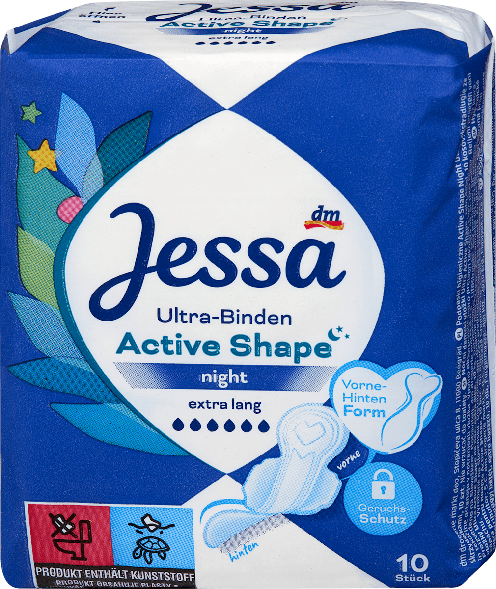 Jessa Ultra-Binden Active Shape Night Extra Lang, 10 St