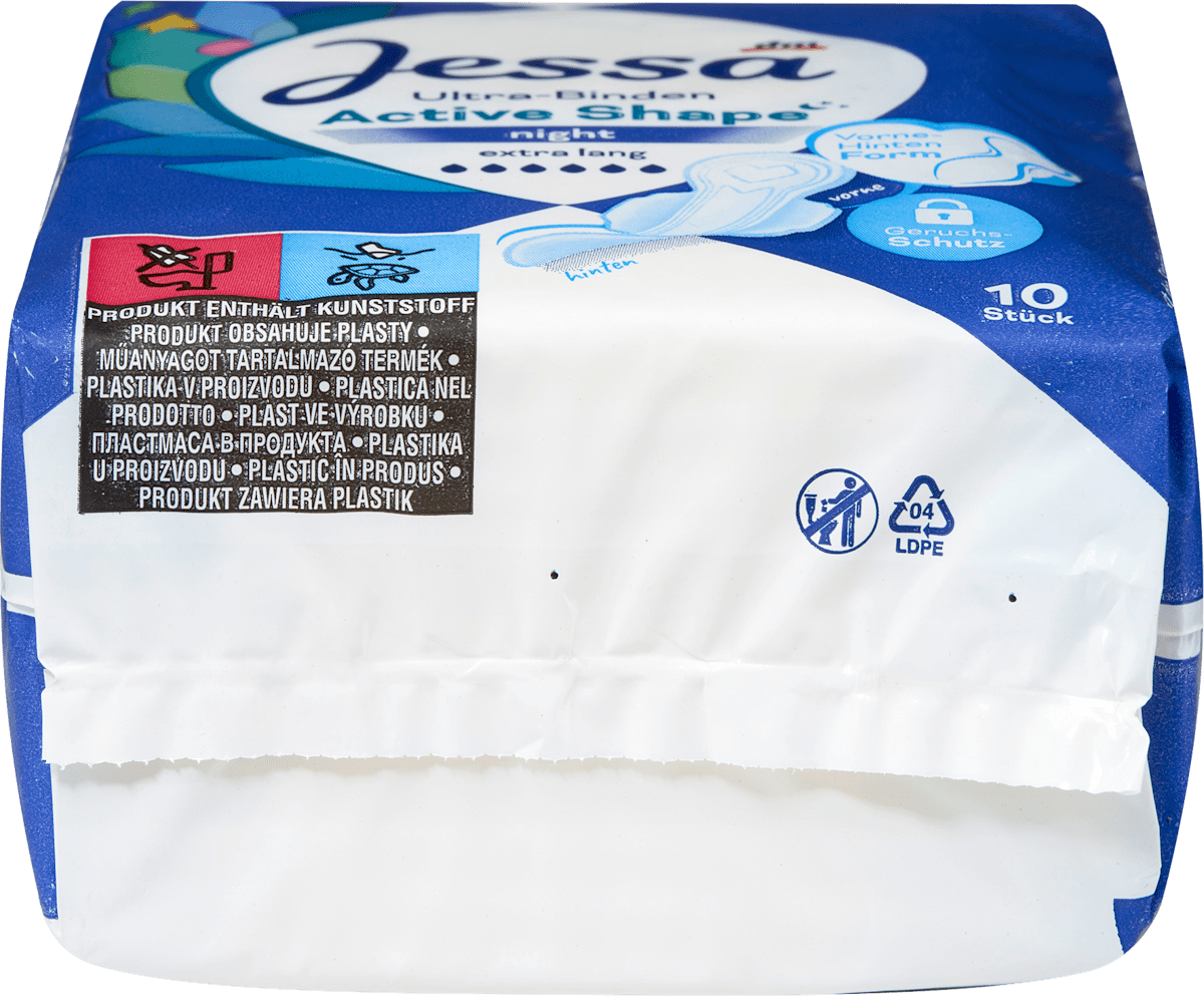 Jessa Ultra-Binden Active Shape Night Extra Lang, 10 St