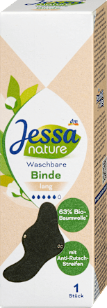 Waschbare Binde schwarz Lang nature, 1 St Jessa