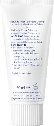 Zahnpasta Kinder, 0-6 Jahren fluoridfrei, 50 ml