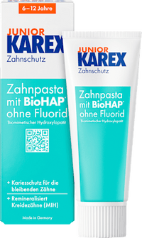 Zahnpasta Kinder Junior, ab 6 Jahren fluoridfrei, 65 ml