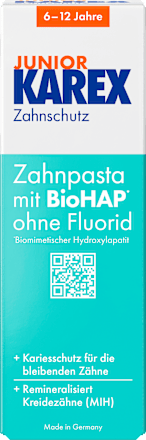 Zahnpasta Kinder Junior, ab 6 Jahren fluoridfrei, 65 ml