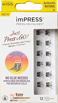 Künstliche Wimpern imPRESS Press On Falsies Authentic Natural, 12 St KISS