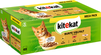 Nat kattenvoer kleurrijke variatie in saus, mega verpakking (48 x 85 g), 4,08 kg