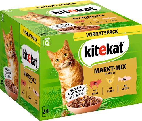 Nat kattenvoer Marktmix in gelei Multipack (24x85 g), 2,04 kg