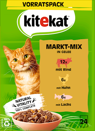 Nat kattenvoer Marktmix in gelei Multipack (24x85 g), 2,04 kg