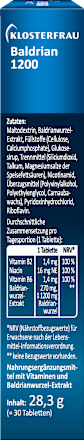Valeriaan 1200 tabletten 30 stuks, 28,3 g