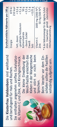 Keelpastilles met eucalyptusolie en kersensmaak, 20 stuks