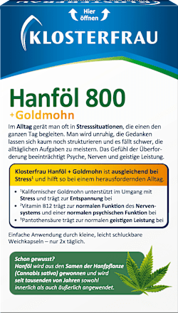 Hanföl 800 & Goldmohn Kapseln, 30 St