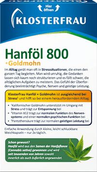 Hanföl 800 & Goldmohn Kapseln, 30 St
