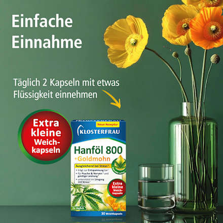 Hanföl 800 & Goldmohn Kapseln, 30 St
