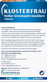 Warme Granaatappel-Duindoorn Warme Drank Zakjes 10 stuks, 150 g