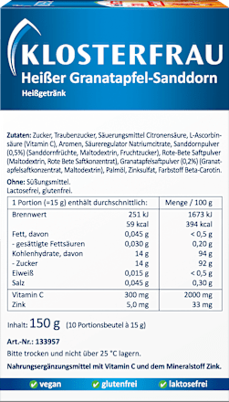 Warme Granaatappel-Duindoorn Warme Drank Zakjes 10 stuks, 150 g