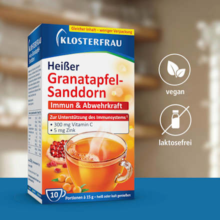 Heißer Granatapfel-Sanddorn Heißgetränk Beutel 10 St., 150 g