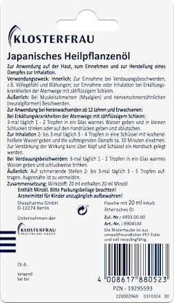 Japanse medicinale plantenolie, 20 ml