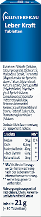 Klosterfrau Leber Kraft Mariendistel Kurkuma 30 Tabletten
