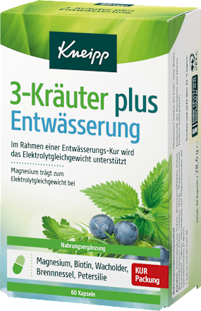 Entwässerung 3-Kräuter Plus Kapseln 60 St, 28,6 g