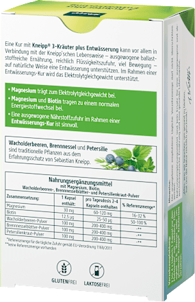 Entwässerung 3-Kräuter Plus Kapseln 60 St, 28,6 g