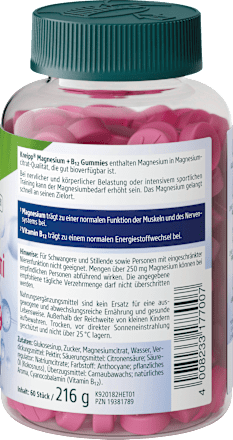 Magnesium + B12 Gummis 60 St, 216 g