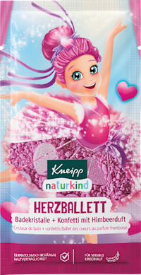 Kinderbadtoevoeging badkristallen hart ballet, 40 g