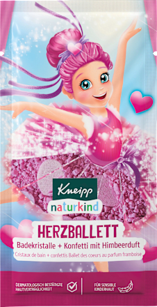 Kinderbadtoevoeging badkristallen hart ballet, 40 g