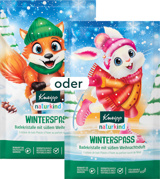 Kneipp Naturkind Enfant Additif de bain Cristaux de bain Plaisir d’hiver, 40 g