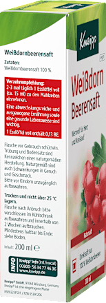Weißdorn Beerensaft für Herz und Kreislauf, 200 ml