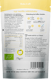 Getränkepulver, Milchshake Vanille, 75 g koawach