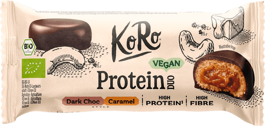 KoRo Duo Protéiné Chocolat Noir Caramel, 40 g