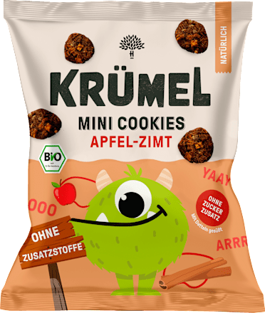 Kindersnack Mini Monster Cookies Apfel Zimt, ab 3 Jahren, 50 g
