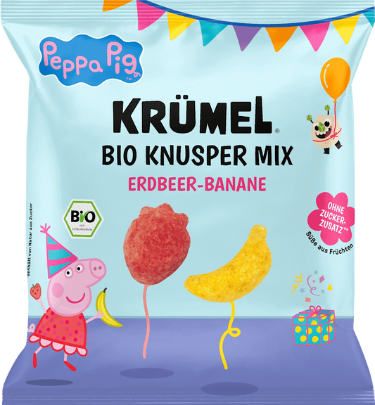 KRÜMEL Kindersnack Peppa Pig Knusper Mix Erdbeer-Banane ab 3 Jahren, 20 g