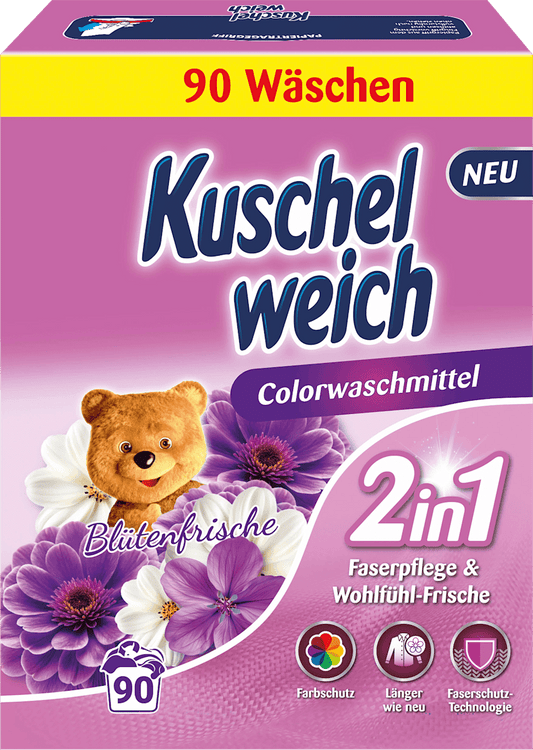 Kuschelweich Lessive colorée en poudre Fraîcheur florale, 90 lavages