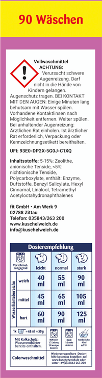 Kuschelweich Colorwaschmittel Pulver Blütenfrische, 90 Wl