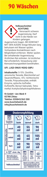 Kuschelweich Vollwaschmittel Pulver Sommerwind, 90 Wl