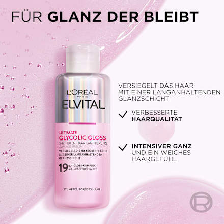 Glycolische glansbehandeling voor haar, 5 minuten haarlaminering, 200 ml