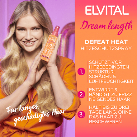 Dream Length Hittebeschermingsspray voor lang en steil haar, 150 ml