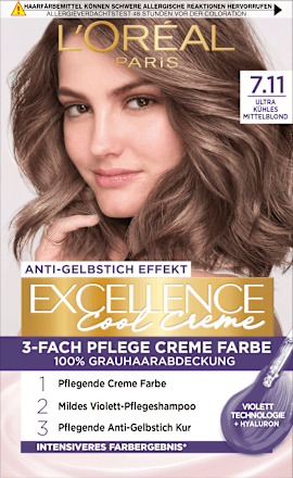 Haarkleur Cool Crème 7.11 Medium Blond, 1 st