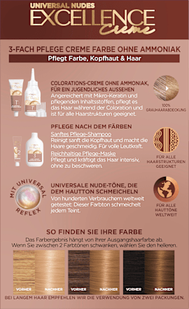 Haarfarbe Nude 8U Hellblond, 1 St L'ORÉAL PARiS EXCELLENCE Creme