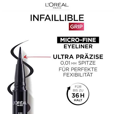 Eyeliner Infaillible 36H Micro 01 Obsidian, 0,4 g L'ORÉAL PARiS