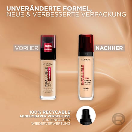 Foundation Infaillible 32h Fresh Wear, 110 Rose Vanilla, LSF 25, 30 ml